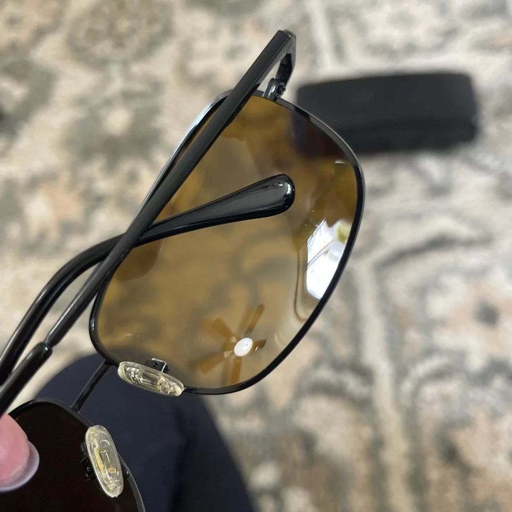 Ralph Lauren Aviator Sunglasses Navigator‎ Brown Eagle Eyes 14101 6747 With Case